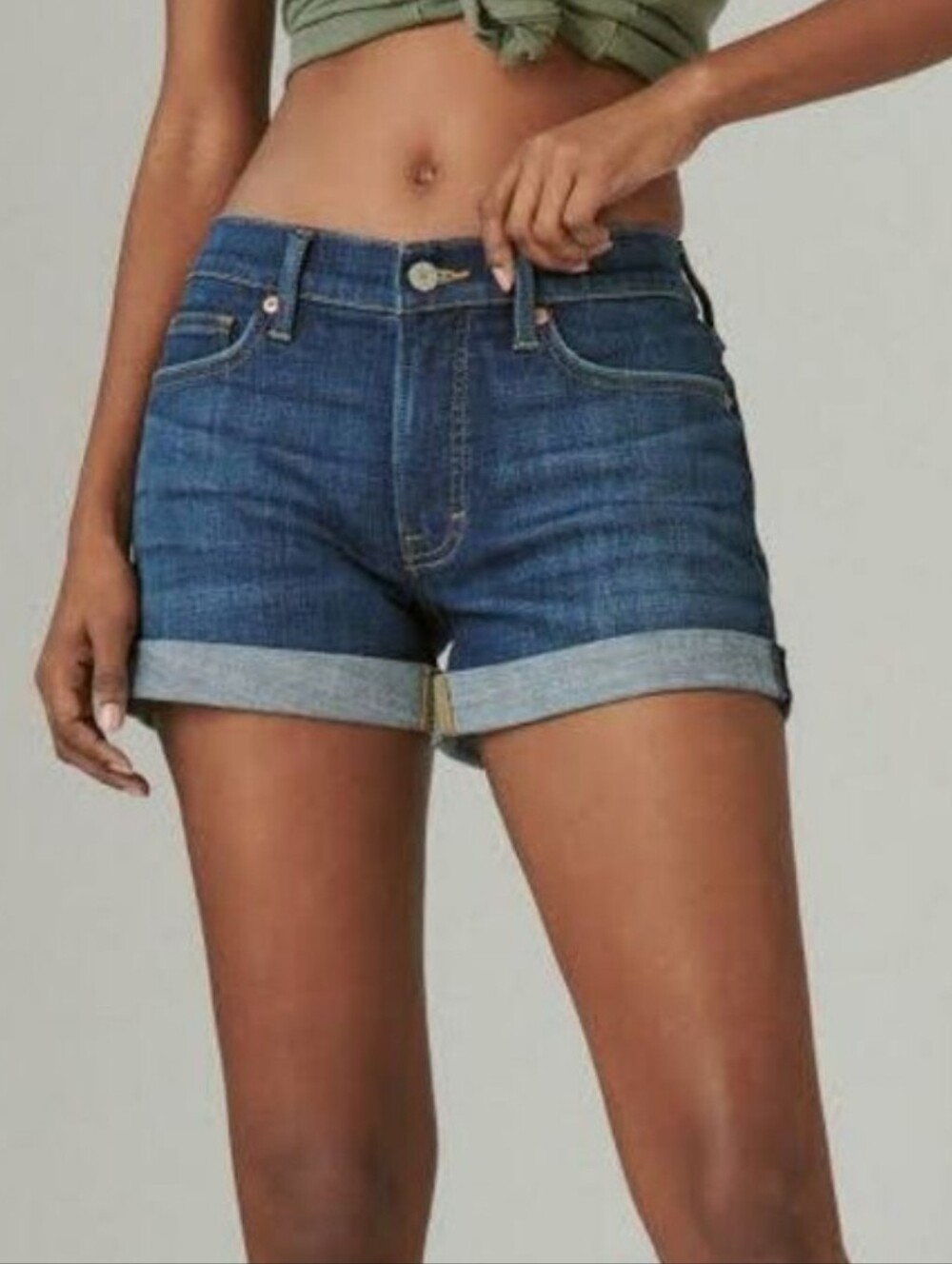 Plus Size Stretch Denim Cuffed Jean Shorts